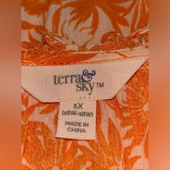 Terra & Sky Women’s Plus Size Puff Sleeve Peasant Top Soft & Feminine Relax Fit - Picture 3 of 8